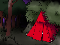 「真っ赤なテント」人気のない山道の傍らにふと見つけた不審なテント。突然、その中から若い女が顔を出して……。